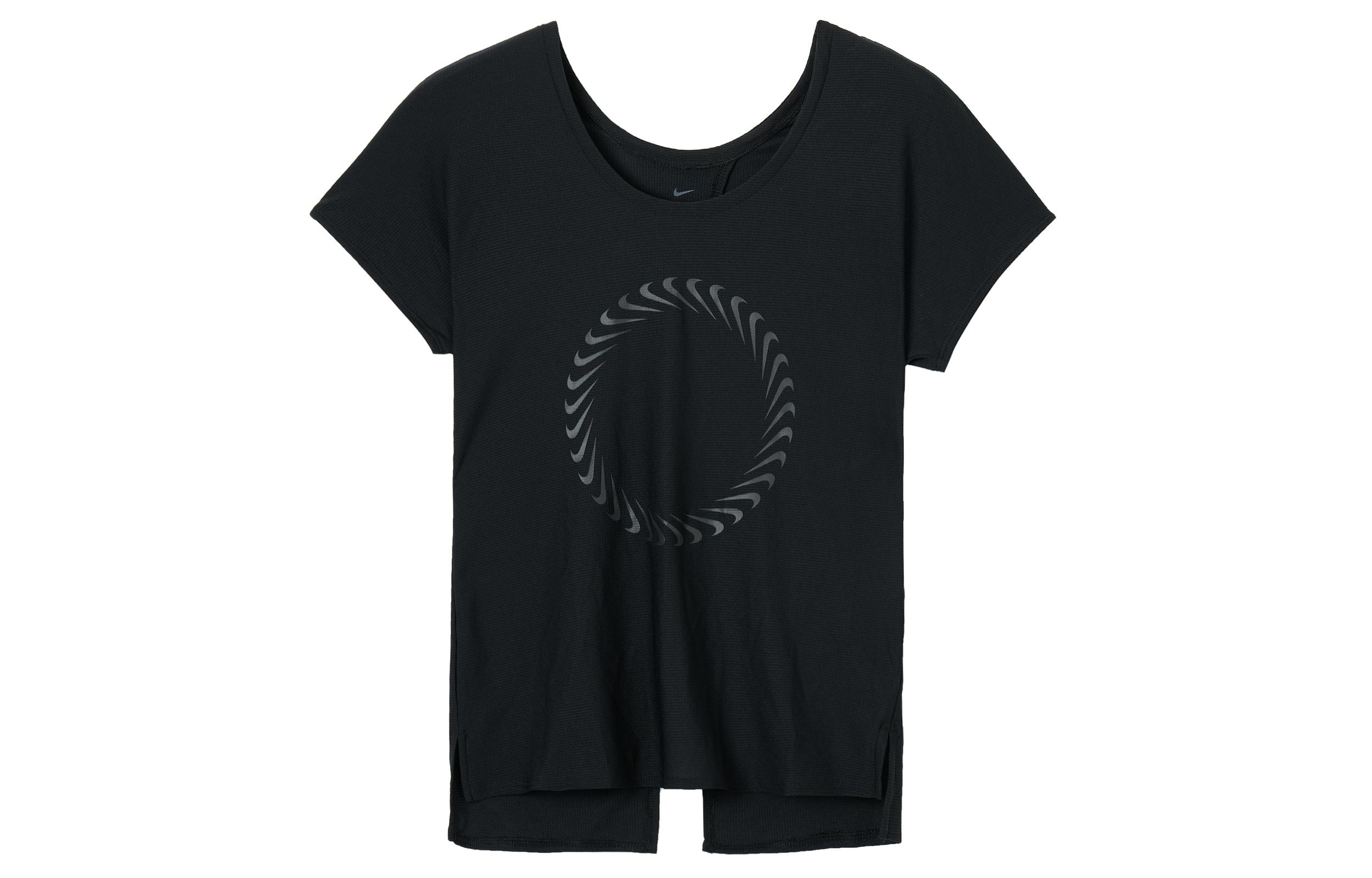 

Nike T Shirts Women s Black Crew Neck Moderate Straight Fit CZ9607-010 S