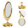 Rotation Makeup Mirror Vanity Vintage Rotating Oval With Frame Golden Abs  European Desktop Makeup Mirror Double Side Mirror