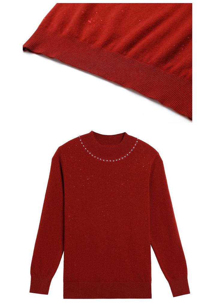 Hengyuanxiang 2025 High Neck Cashmere Sweater for Women, Autumn/Winter Thick Knitwear for Middle-Aged & Elderly.