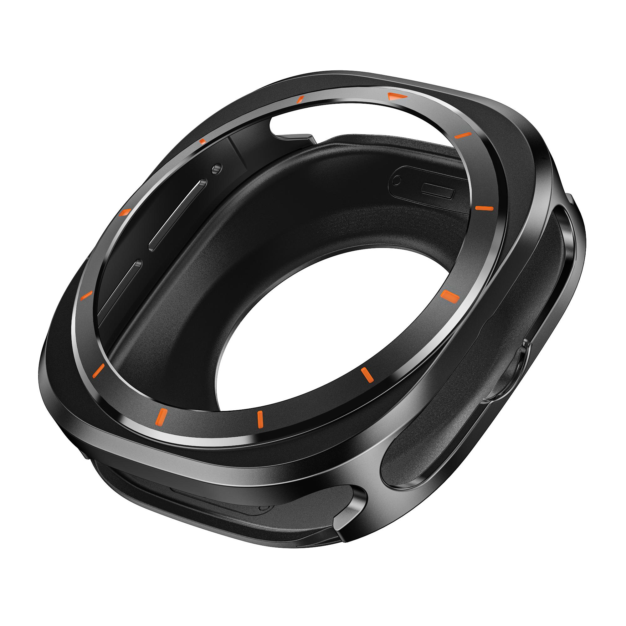 

Защитный чехол из алюминиевого сплава для Samsung Galaxy Watch Ultra Men, чехол для SAMSUNG ULTRA, аксессуары для защиты экрана Galaxy watch ultra оранжевый/чёрный