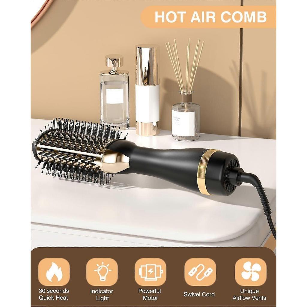 Hair Dryer and Brush 2 In 1, Professional Negative Ion Hair Volumizer, Suitable for Drying, Straightening and Curling Hair, Suitable for All Hair Type