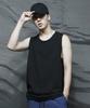 Deumakeu Sleeveless Long Layered Slit T-Shirt Black