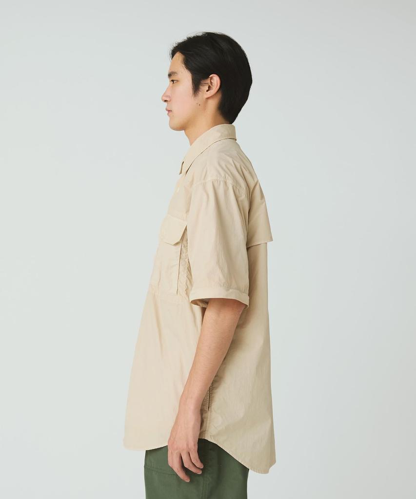 Snow Peak Garment Dyed Convertible Shirt Long and Size M SH-25AU002, Sleeve, Men's Women's, IVORY,