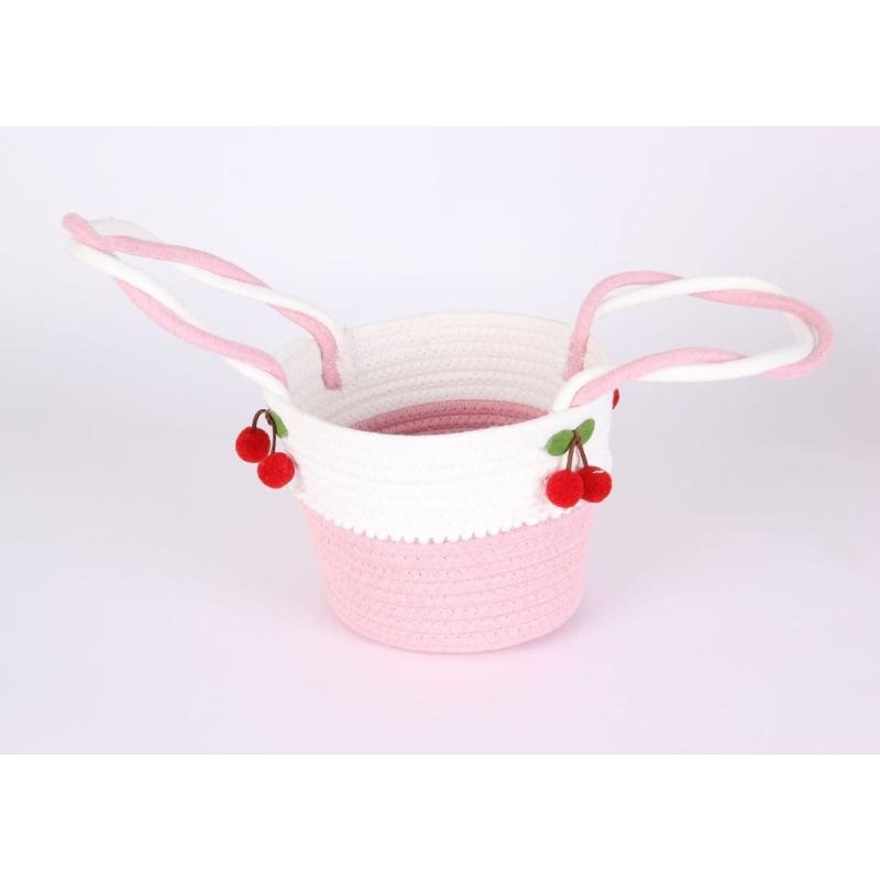 Gift Basket Empty, Woven Cotton Rope Basket Lightweight Handbag For Travel Outdoor Activities