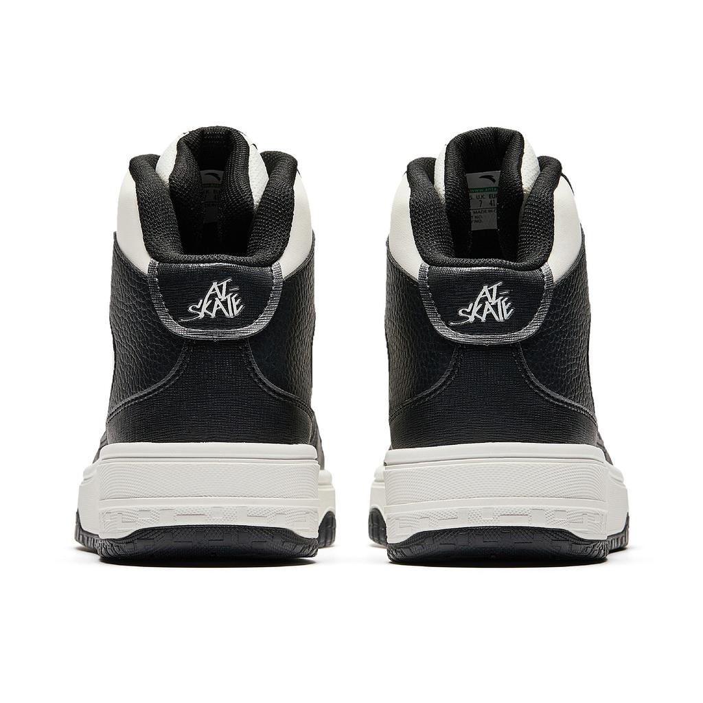 Anta Street Warrior 3 Synthetic Leather Non-Slip Wear-Resistant Casual High-Top Skate Shoes Men Sneakers Ivory-White Basic-Black 912548087-2