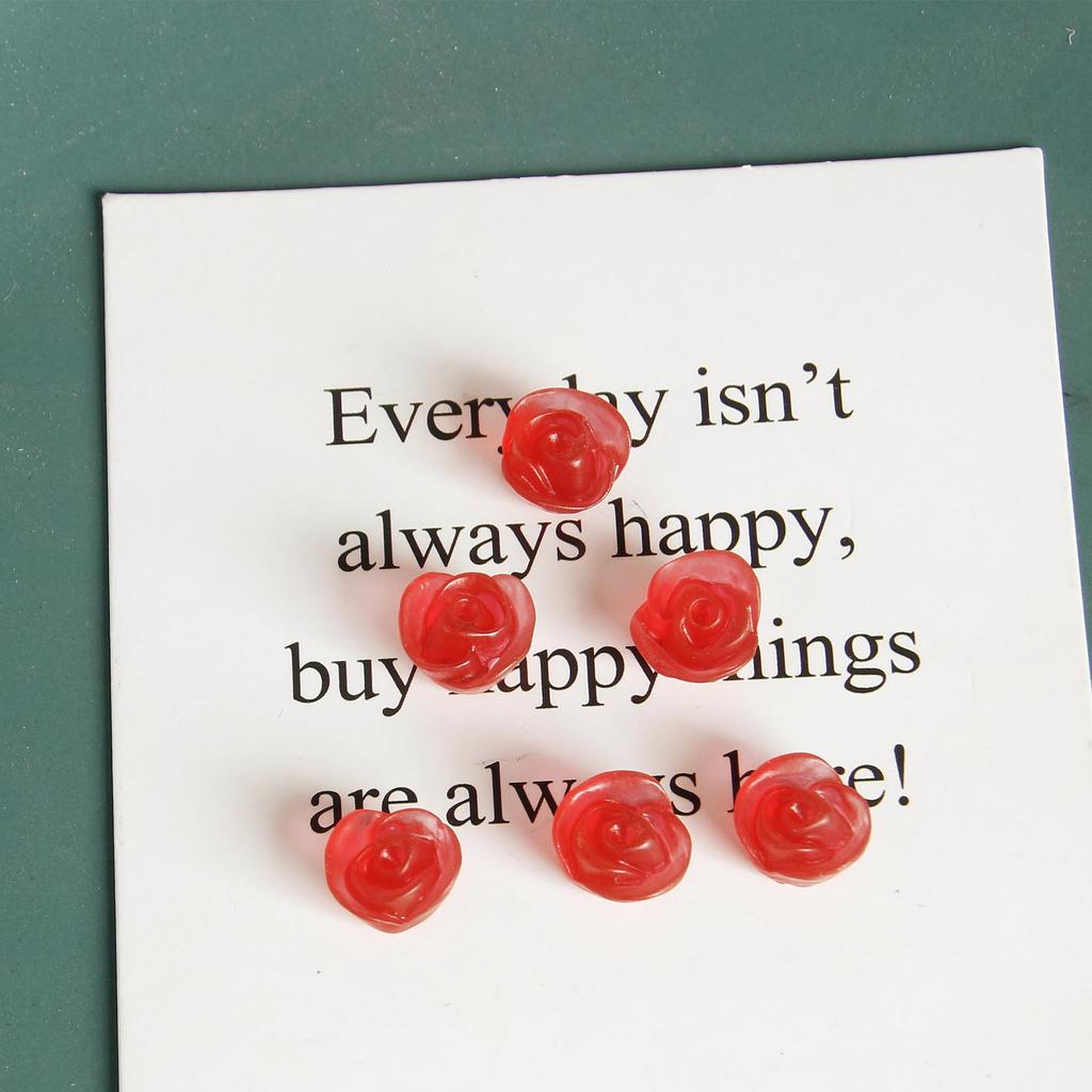 Matte Frosted Tea Rose Resin Earrings Studs for DIY Jewelry