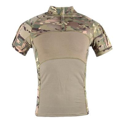 Men's Shirt Polo Long Sleeve Tactical Shirt Multicam Camouflage Cotton Knitted Top Shorter Combat Shirt