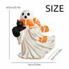 Creative Halloween Ghost Statue Cartoon Halloween Figurine Ghost Black Cat Sculpture  Office Decor