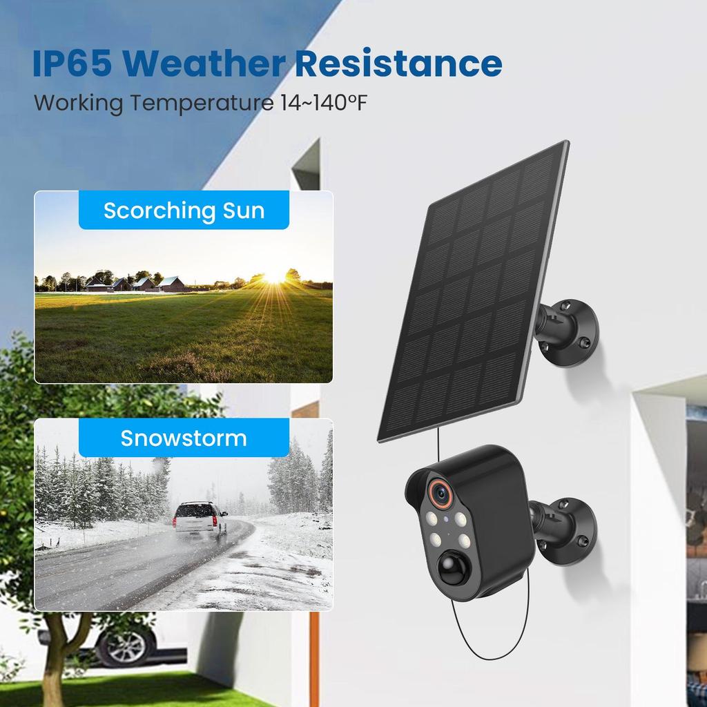 Outdoor Wireless Solar HD Surveillance Camera with Visual Intercom and Night Vision
