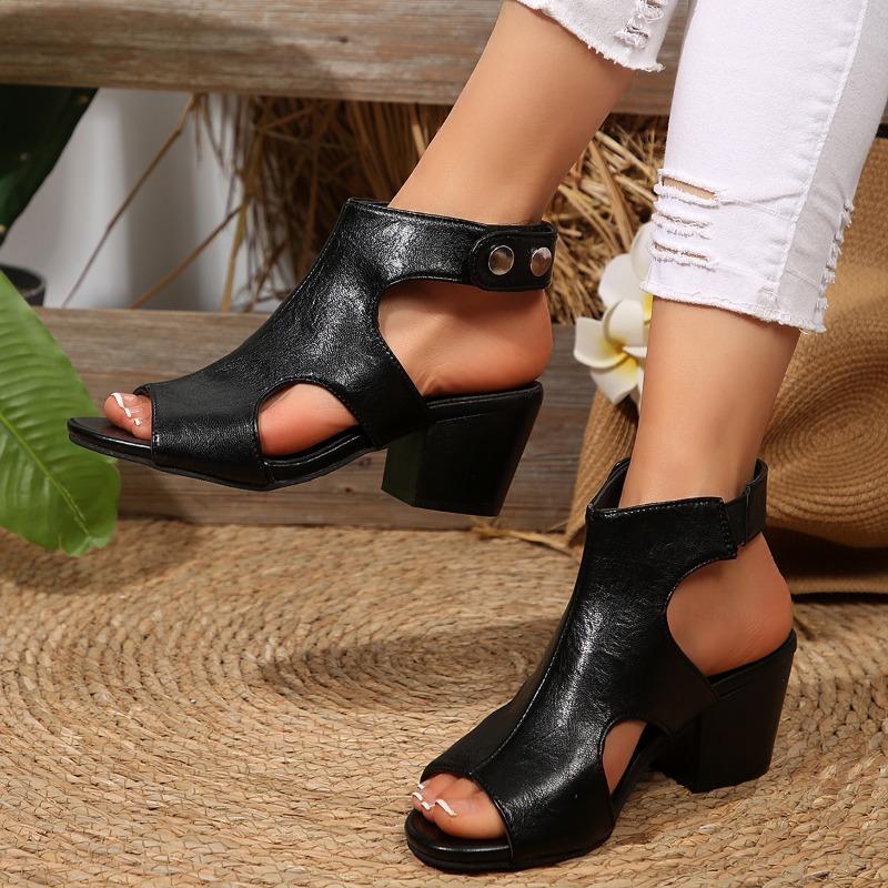 Fashion Girl Thick High Heels Sandals Woman 2025 Summer New Modern Dance High Top Sandals Fashionable Sexy Black Suede Women's Shoes