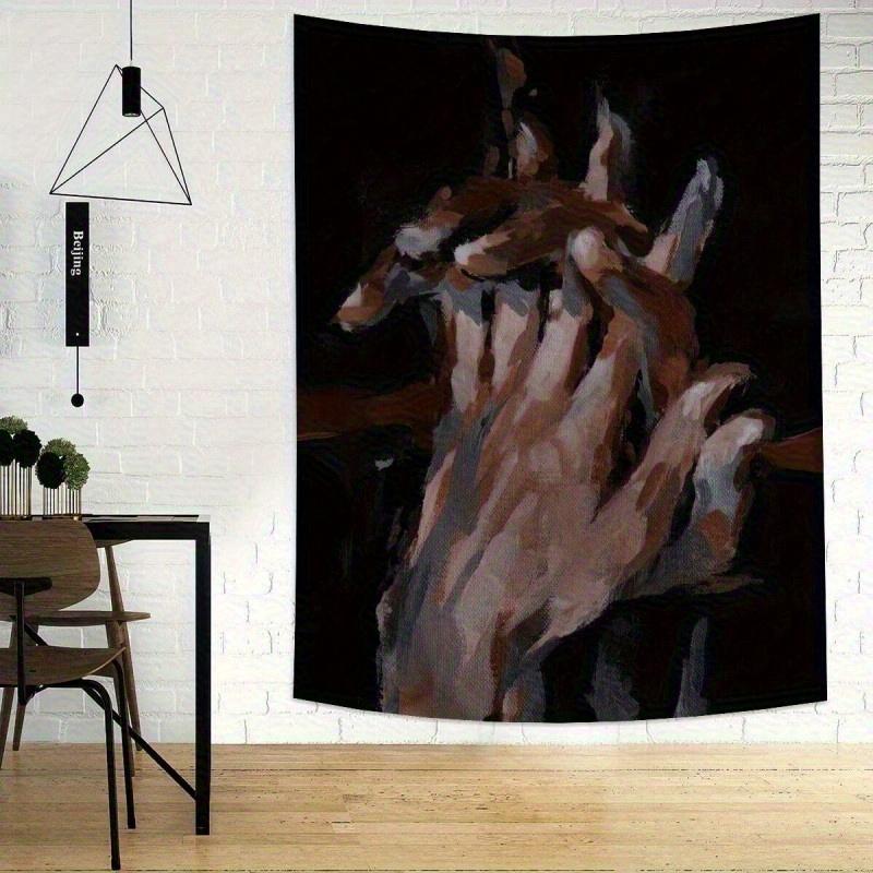 Modern Abstract Hand Art Tapestry Emotional Oil Painting Windwall Cloth Living Room Background Wall Room Decoration