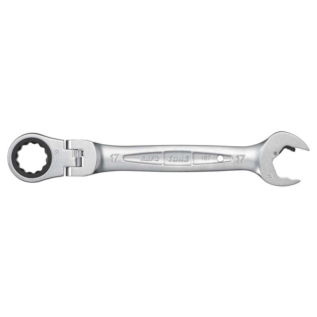 TONE Swivel Quick Ratchet Combination 17mm Jaw Opening RMFQ-17 Wrench,