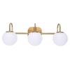 Bathroom Vanity Light Over Mirror Vintage LED 3 Light Bathroom Light Fixtures with Frosted Glass Lampshades for Living Room Hallway