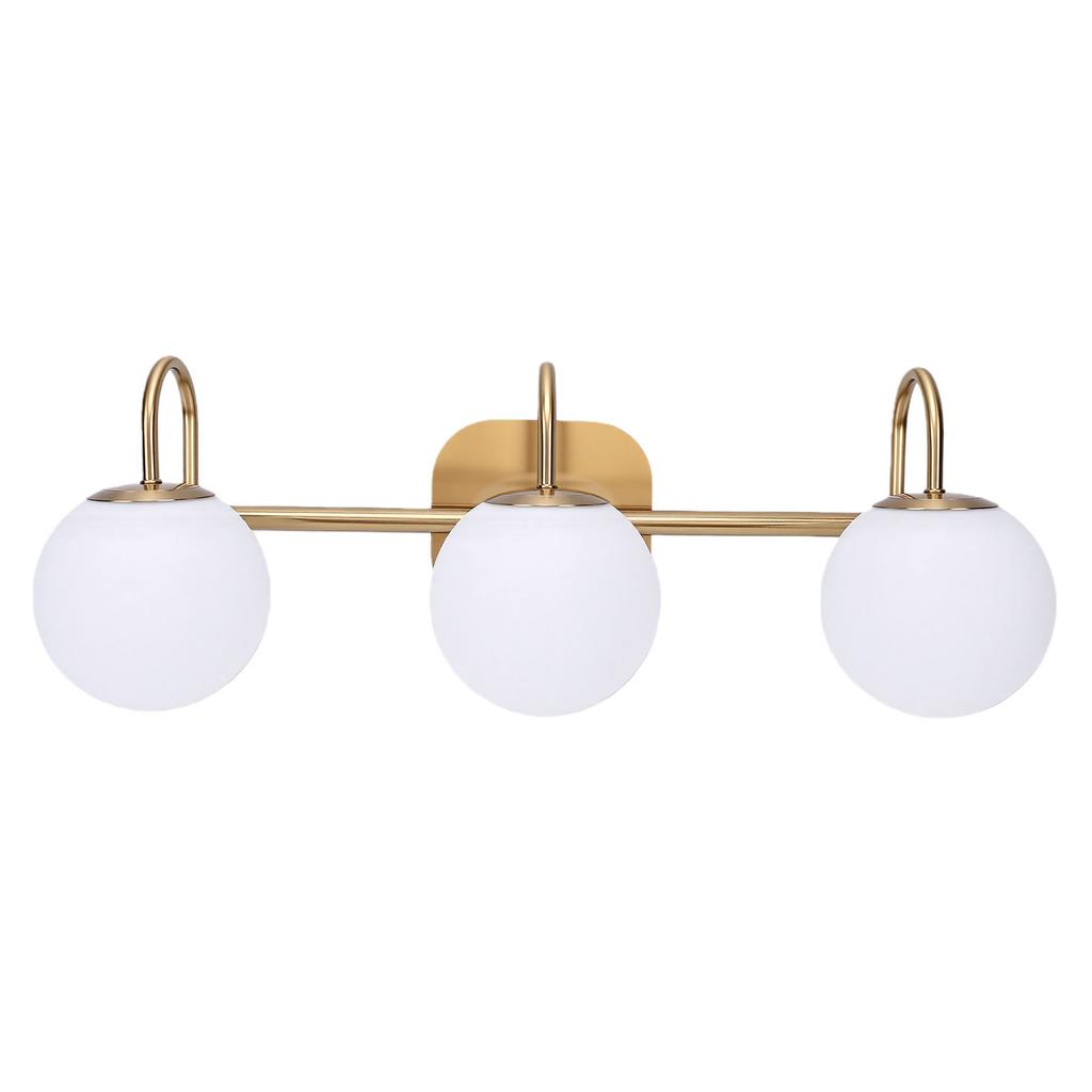 Bathroom Vanity Light Over Mirror Vintage LED 3 Light Bathroom Light Fixtures with Frosted Glass Lampshades for Living Room Hallway