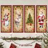 4pcs Elk Christmas Hanging Flag Rectangular Xmas Cloth Wall Couplet  Party Layout