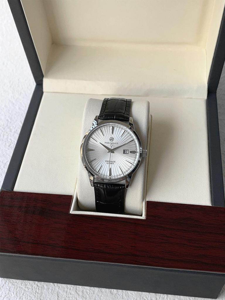 Men's Business Waterproof Quartz Wristwatch with Sweep Second Hand and Calendar