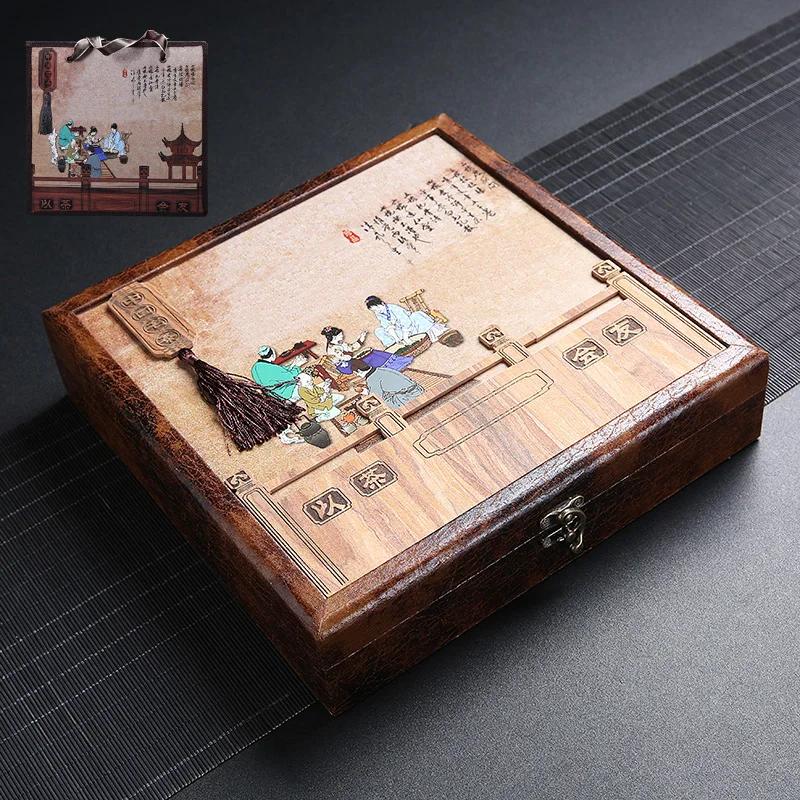 Full Bamboo Tea Box Puerh Tea Cake Box Simple Storage Organizer Multi-layer Tea Leaf Boxes Home Gift