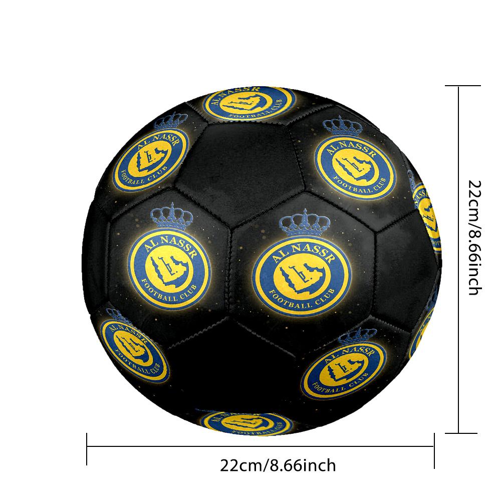Pallone da Calcio Indoor Al Nassr FC Colorato Per Tutte le Età Taglia 5 Cucito a Macchina PVC Pronto per la Competizione Resistente Alta Rimbalzabilità