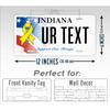 Personalized Indiana Auto Tag Decorative Metal Tin Sign