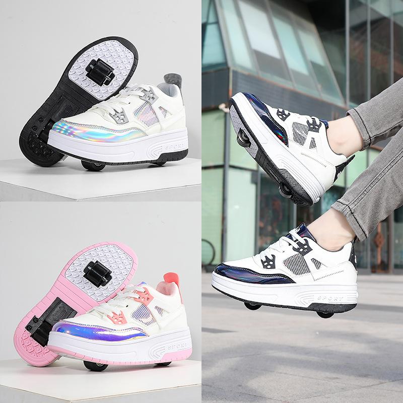 Runaway Shoes Double Wheel Invisible Student Roller Skates Flying Shoes Walking Boys with Wheels Children's Shoes
