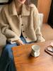 Korean Chic Plus Size Lapel Cardigan: Autumn/Winter Warm Loose Double-Sided Long Plush Coat for Women