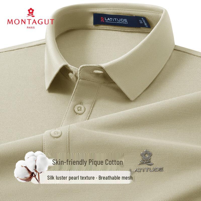 Мужская сетчатая пике-рубашка-поло с длинным рукавом MONTAGUT JG 54
