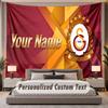 Benutzerdefinierter Namens-Text-Wandteppich Galatasaray FC Personalisierter Polyester-Wandteppich für Schlafzimmer und Zimmer