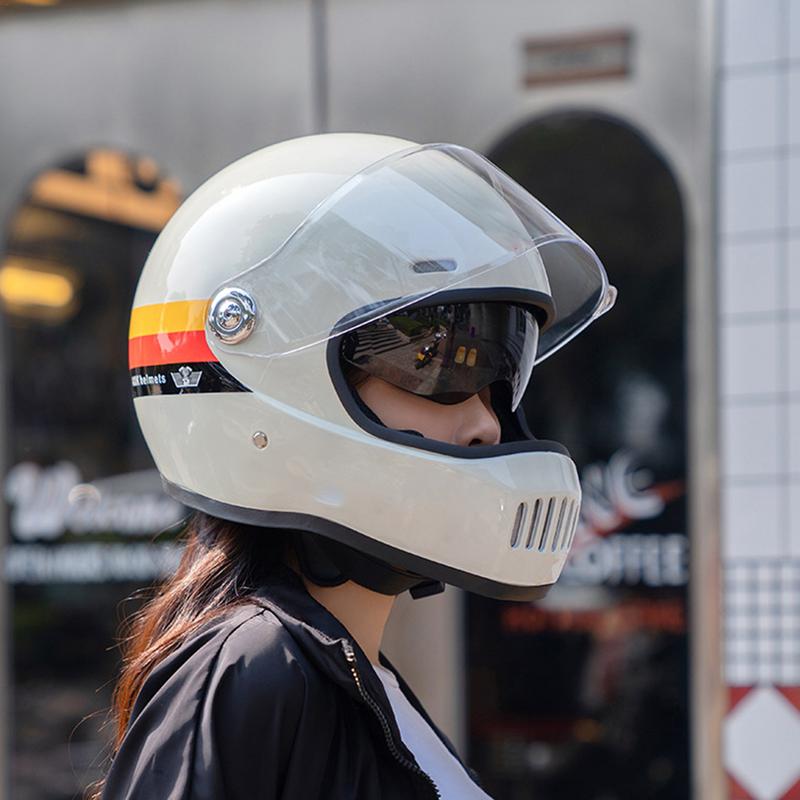 Full Face Motorcycle Helmets With Goggles Dual Goggles Lens Motorbike Helmets Sun Protection Safe Cap For  Riding Equipment
