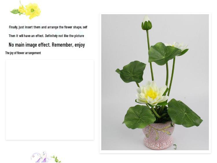 Artificial Silk Lotus Flower Ornament for Buddha Altar - Decorative Bonsai Guanyin Flower