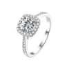 European and American classic zircon ring luxury four-clawed princess square bag flash zirconium hot-selling wedding ring jewelry