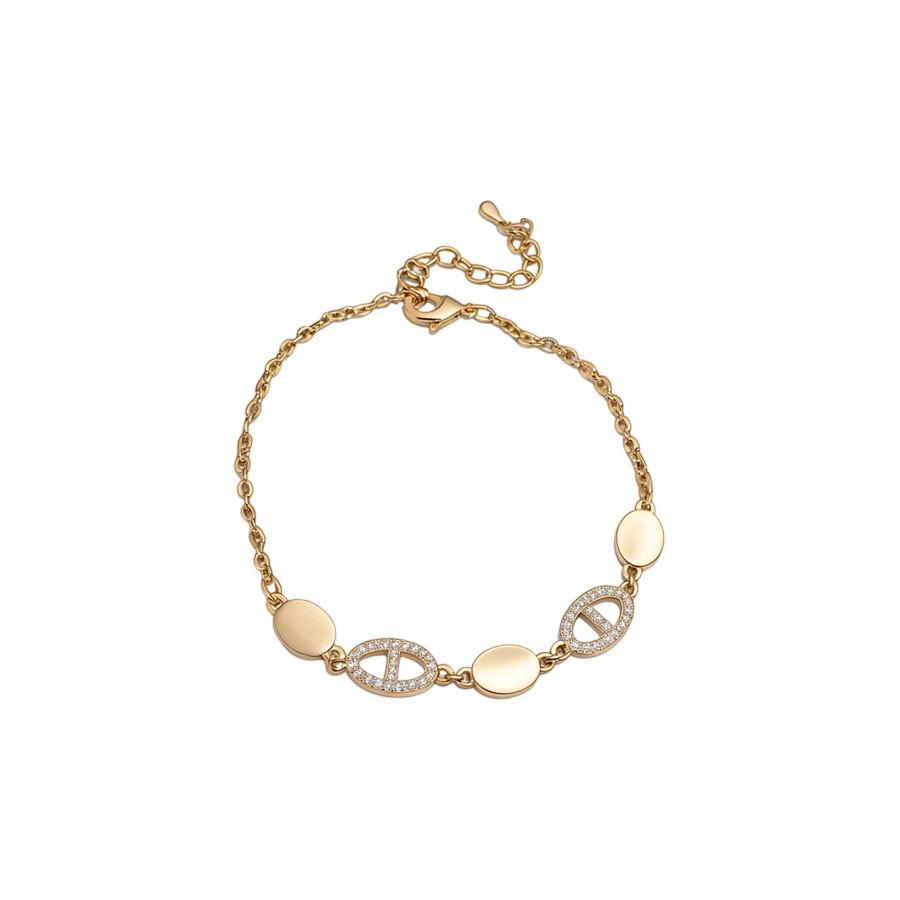 Fashion Cat Eye Jewelry Flower Bracelet With Gold Electroplating For Womens Accessories