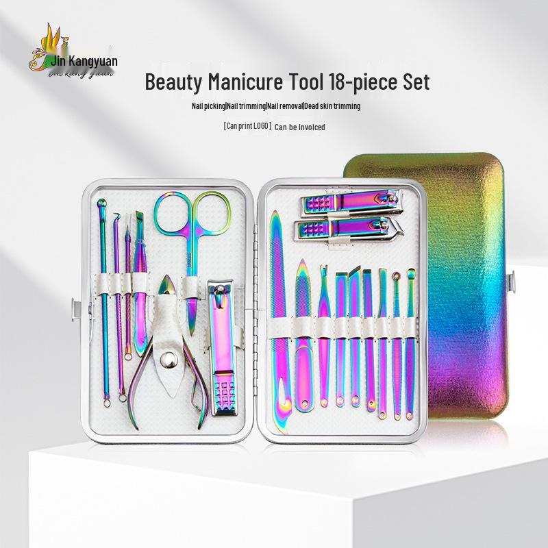 

18-Piece Premium Stainless Steel Manicure Set with Nail Clippers and Scissors