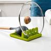 Multi-functional Kitchen Rack: Pot Lid, Spoon, Chopstick & Spatula Holder with Oil Collection Groove.