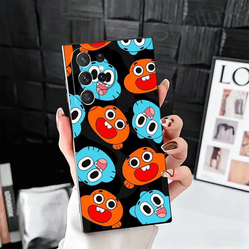 

A-Amazing World G-Gumball Soft Phone Case for Samsung Galaxy S26 S25 Edge S24 Ultra S23 Plus S22 S21 FE S20 Black Cover Back She Samsung S26