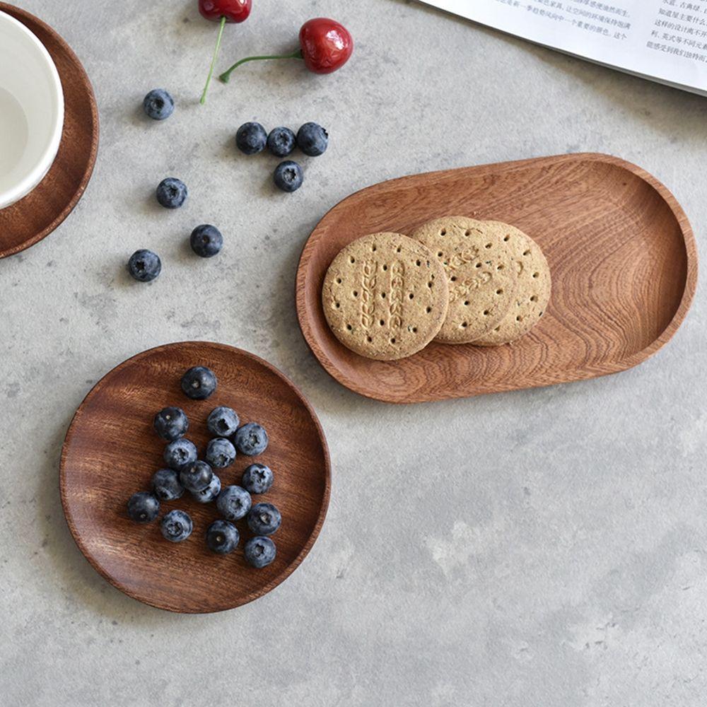 Solid Dried Fruit Tableware Wooden Tray Household Food Dish Serving Tray Snack Plate Wooden Plate