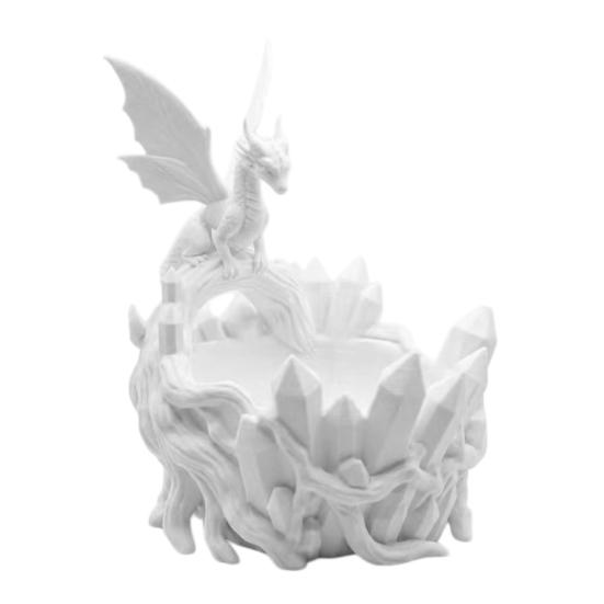 Dragon-shaped Miscellaneous Bowl, Fantasy Crystal Cave Dragon Decor Storage Dish for Keys Coins Jewelry Dice, Medieval Desk Organizer, Home & Game
