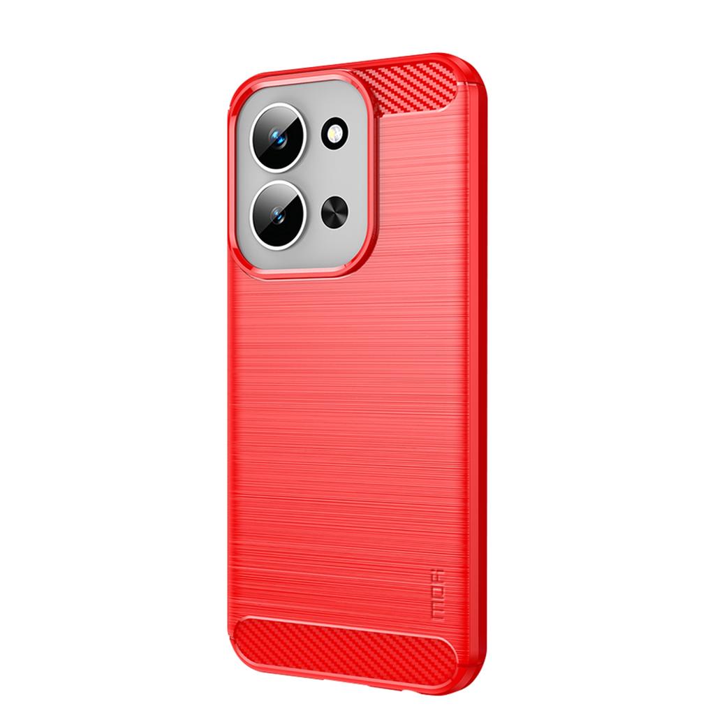 Pro Xiaomi Redmi 15C 4G (Globální) (171 mm) Zadní kryt MOFI Kartáčovaná textura Uhlíkové vlákno Měkké TPU pouzdro