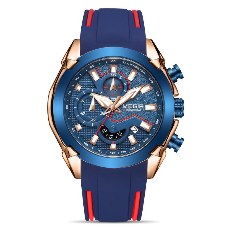 Men S Watch, Large Dial Chronograph Calendar, Luminous Waterproof Steel Belt Men S Watch 2065
