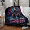 1 st Buddha Lotus Filt, Lätt Flanellpläd för Soffa, Säng, Resa, Camping, Vardagsrum, Kontor, Soffa, Stol och Säng