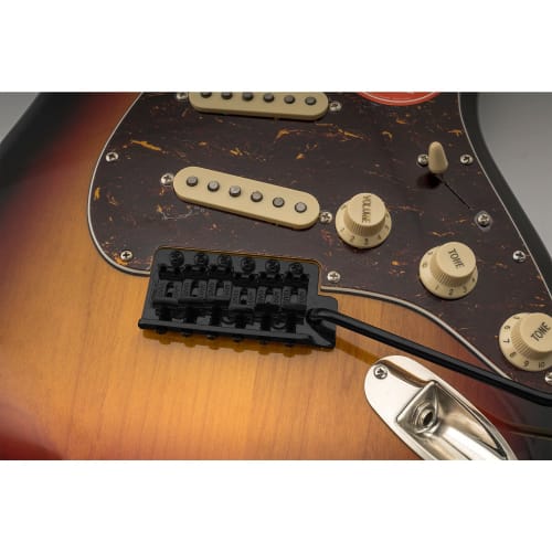 Wilkinson M Series 10.8mm String Pitch Vintage Style Tremolo Bridge with 6-Point Fastenings and a 36mm Block for Strat Electric Guitars, Black