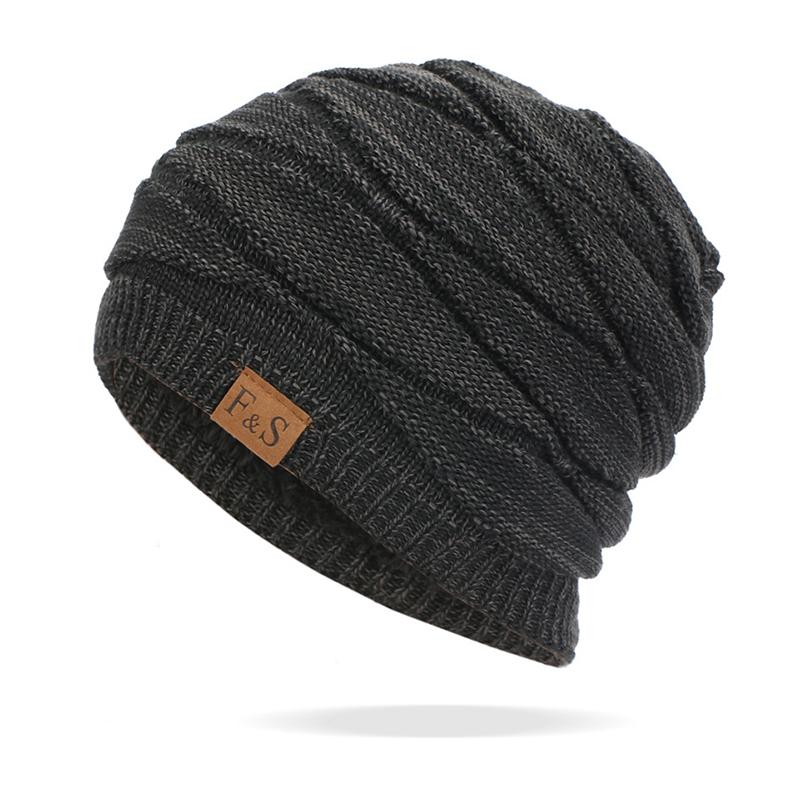 

Autumn And Winter Plus Velvet Pullover Hat Mixed Color Thick Windproof Wool Hat Unisex Knitted Hat A2