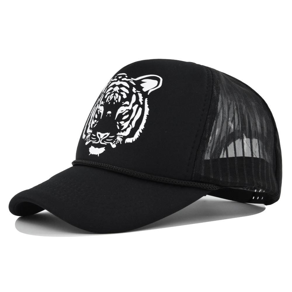 Head Tiger Duck Tongue Baseball Cap Casual Mesh Sun Hat Cartoon Print Cotton Hat