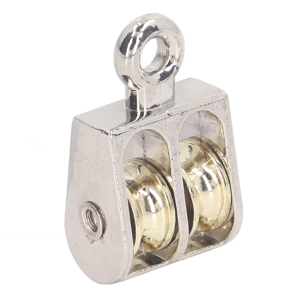 4pcs Stainless Steel Double Pulley Block 100KG Capacity Rope Pulley Block Cable Pulling
