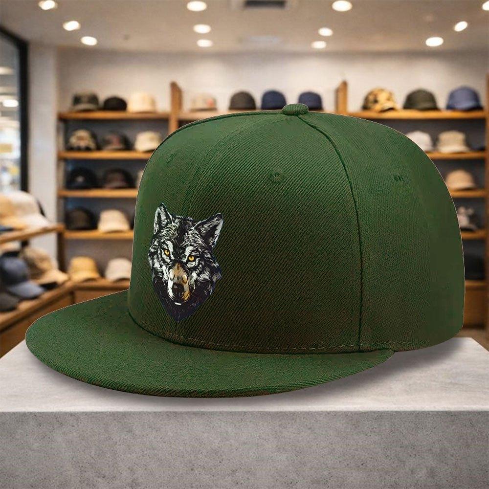 Wolf Head Graphic Baseball Cap Polyester Unisex Hip Hop Fashion Casual Outdoor All Season Flat Brim Hat