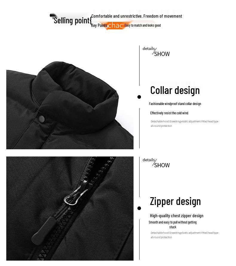 Korean Style Men's Casual Sleeveless Down Cotton Vest - Autumn/Winter, Plus Size