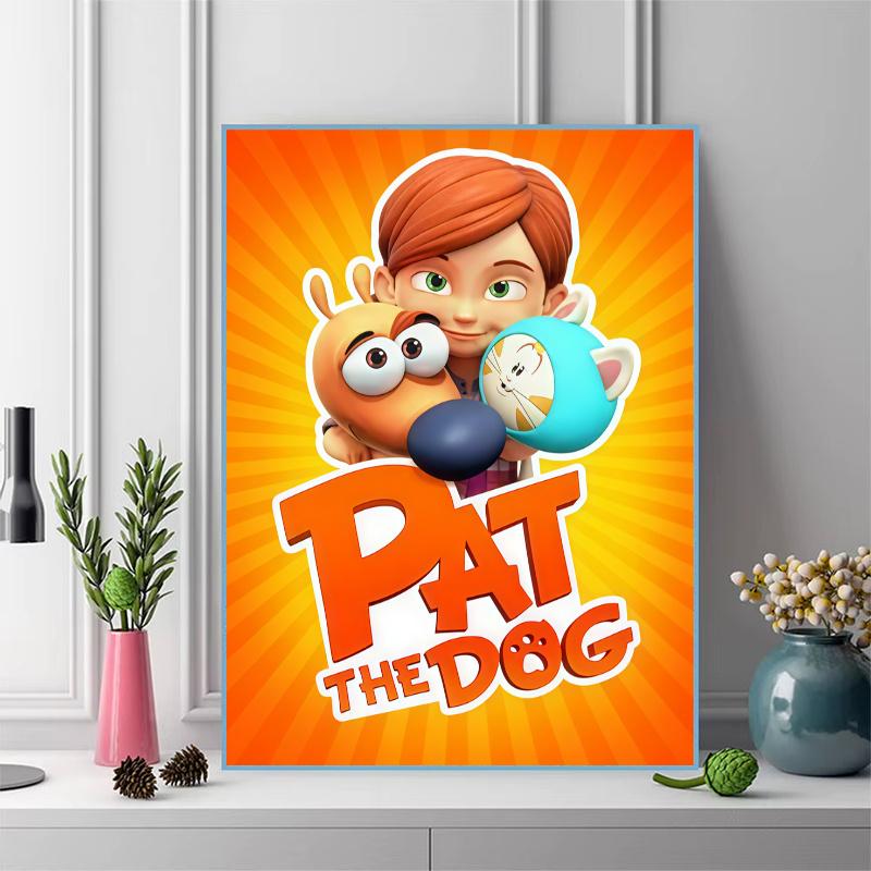 Pat the Dog.40 100% Round Full Drill 5D DIY Diamond Painting Embroidery Cross Stitch Rhinestone Décor