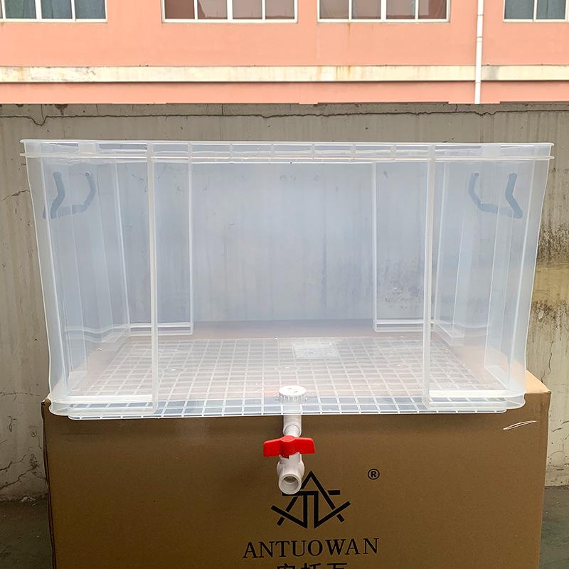 Turtle Tank with Drainage Hole - Transparent Breeding & Storage Box, Small/Large Size for Home Use