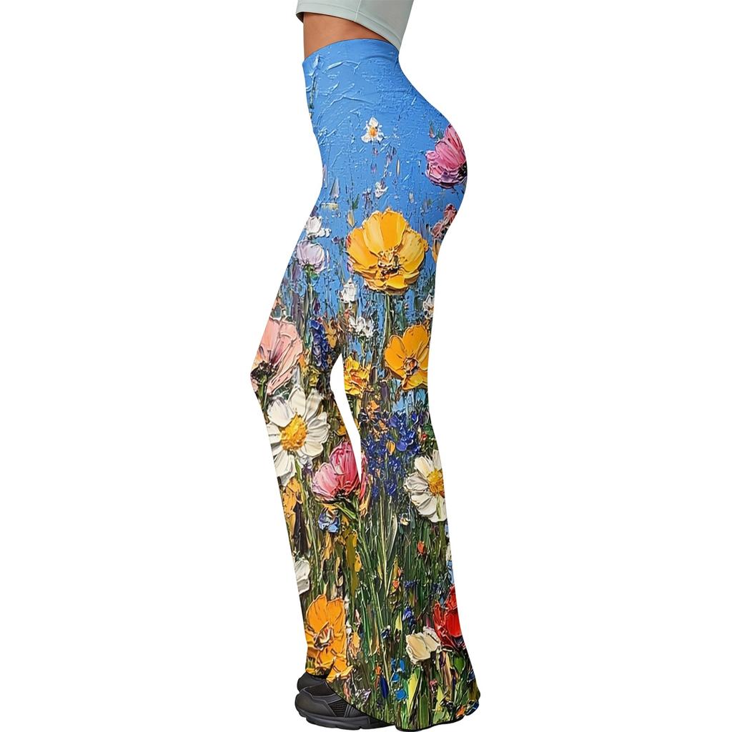 Women's High Waist Flared Yoga Pants Stretch Slim Fit Casual Long Trousers Soft Breathable Fabric Comfortable Design Suitable for Daily Wear