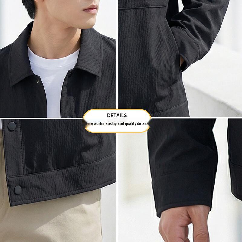 DAISHU Men's Breathable Business Casual Lapel Jacket