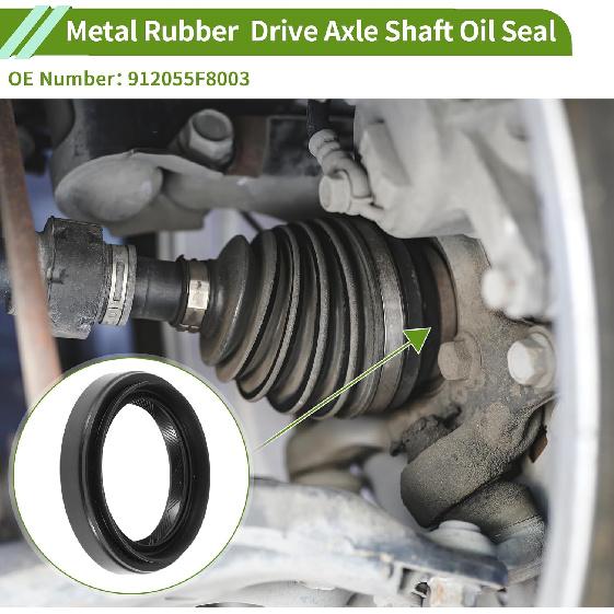 Drive Axle Shaft Oil Seal Front Left Differential Carrier Seal for Honda Pilot 2003-2015 for Honda CR-V 2002-2019 No.912055F8003